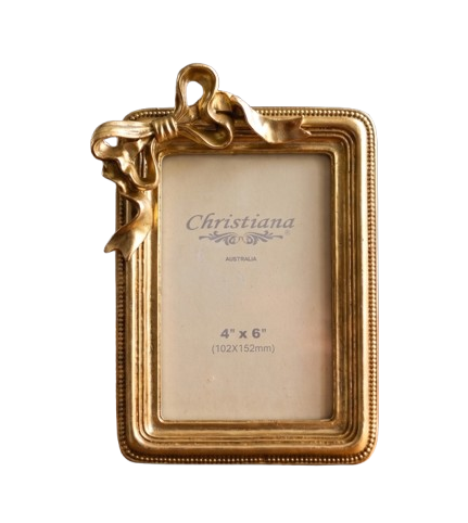Vintage Bow 10x15cm Frame Gold