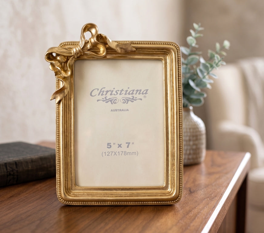 Vintage Bow 13x18cm Frame Gold