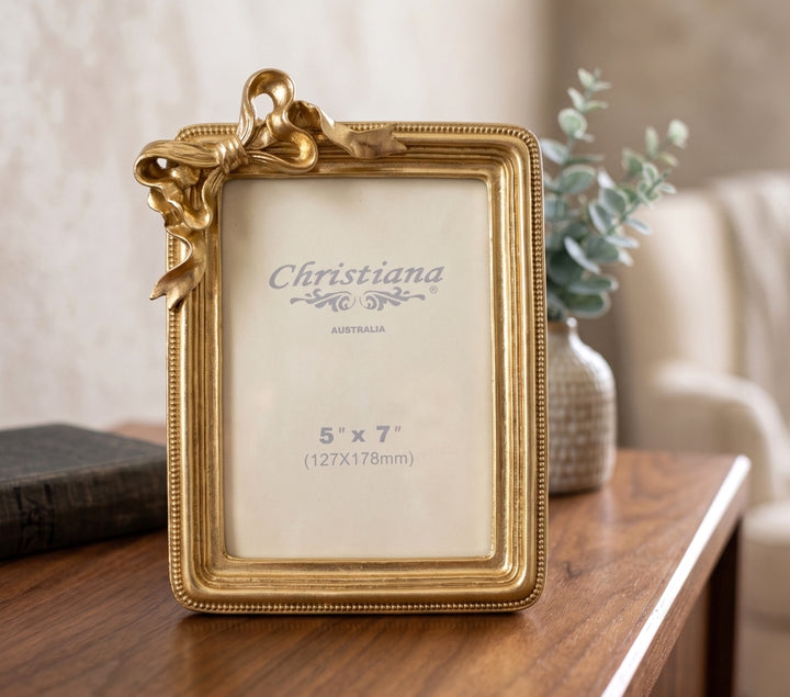Vintage Bow 13x18cm Frame Gold