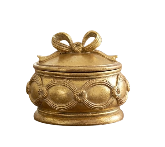 Bow Jewellery Box Gold 12cm