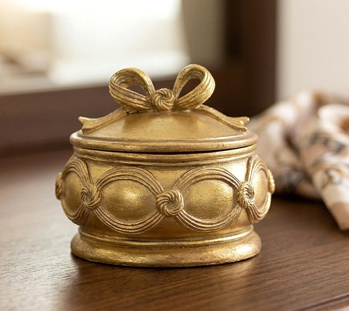 Bow Jewellery Box Gold 12cm