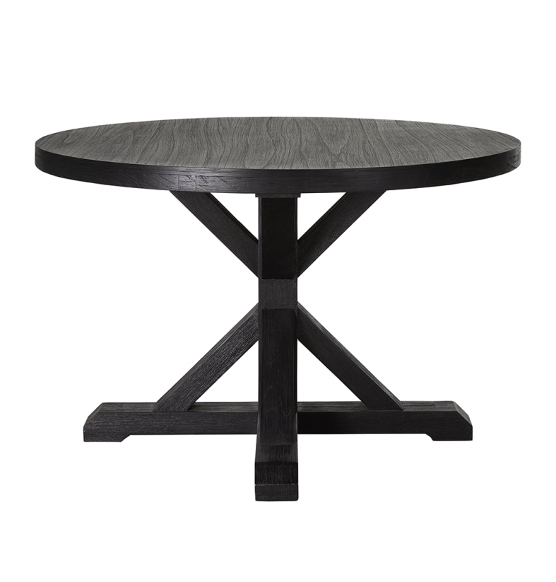 Deckler Black Round Dining Table 120x120x77cm