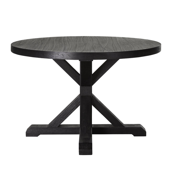 Deckler Black Round Dining Table 120x120x77cm