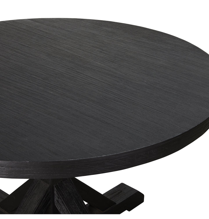 Deckler Black Round Dining Table 120x120x77cm