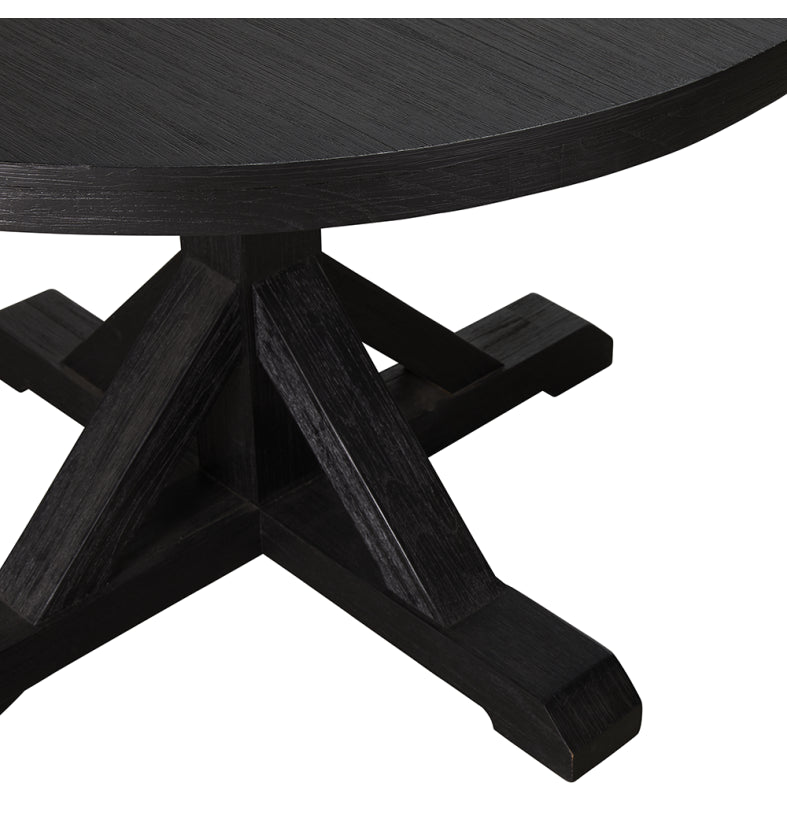 Deckler Black Round Dining Table 120x120x77cm
