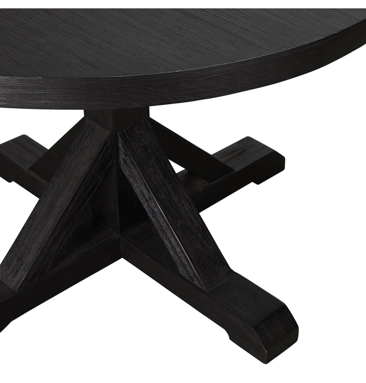 Deckler Black Round Dining Table 120x120x77cm