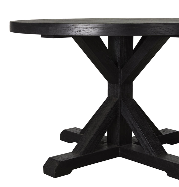 Deckler Black Round Dining Table 120x120x77cm