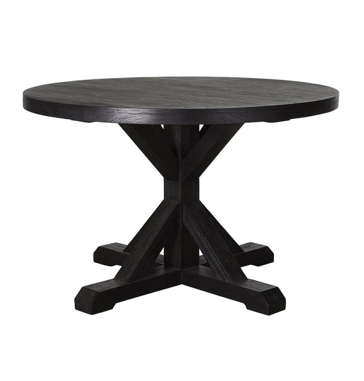 Deckler Black Round Dining Table 120x120x77cm