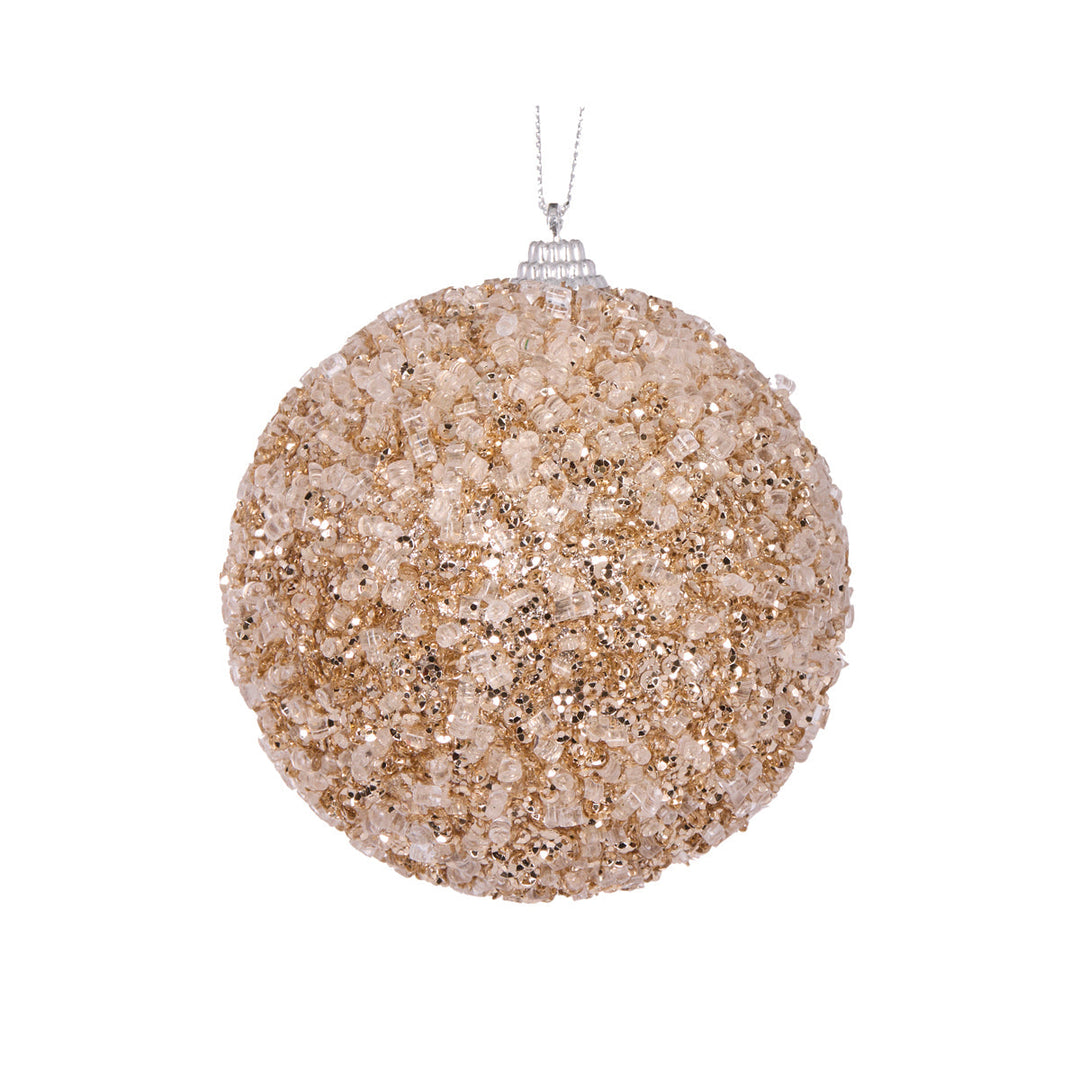 8cm Champagne Crystal Confetti Bauble