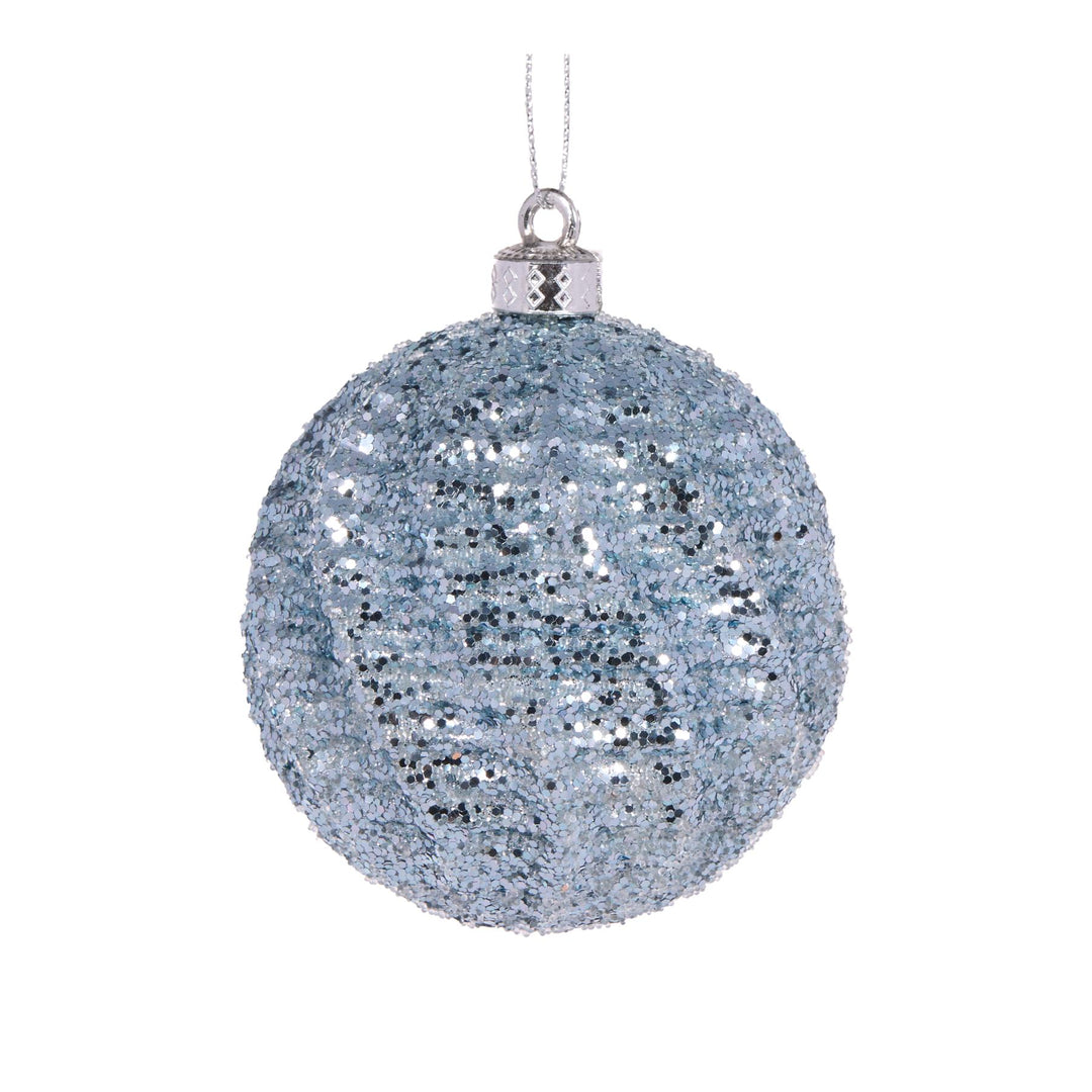 Light Blue Lantern Swirl Bauble 10cm
