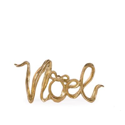 Gilded Noel Sign 21.5x3x10cm Resin