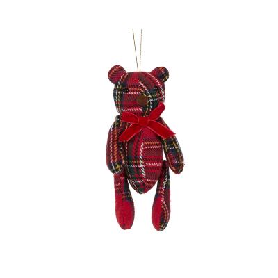 13cm Crosshatch Hanging Teddy Bear 6.5x7x13cm Fabric
