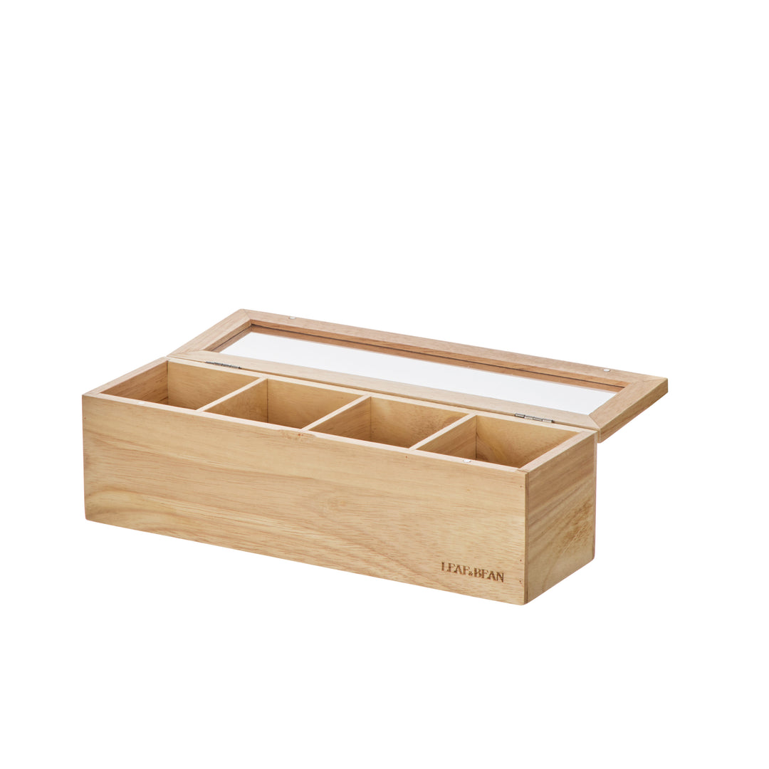 Small Wooden Tea Box Nat Natural 30x9x9cm