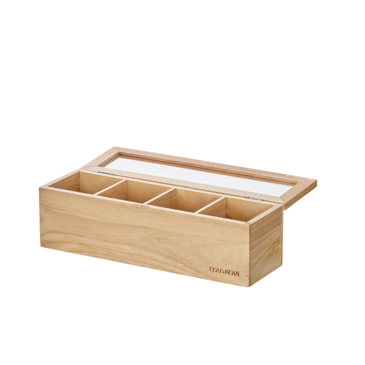 Small Wooden Tea Box Nat Natural 30x9x9cm