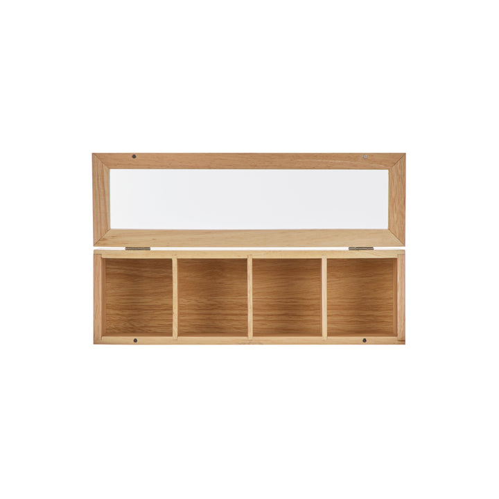 Small Wooden Tea Box Nat Natural 30x9x9cm