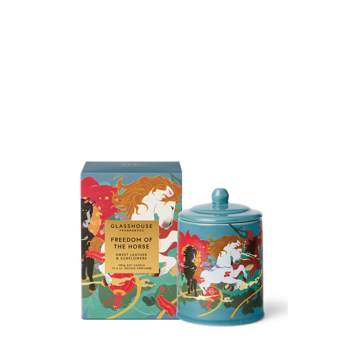 Glasshouse Fragrances 380g Candle Freedom of the Horse Chinese New Year