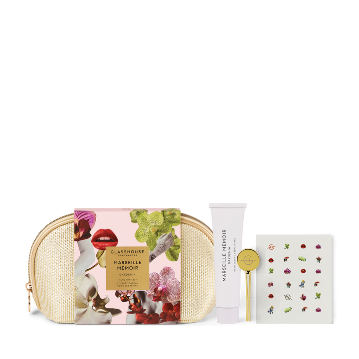 Glasshouse Fragrances 75ml Hand Cream, Hand Cream Key, Nail Stickers, Bag Hand Gift Set Marseille Memoir