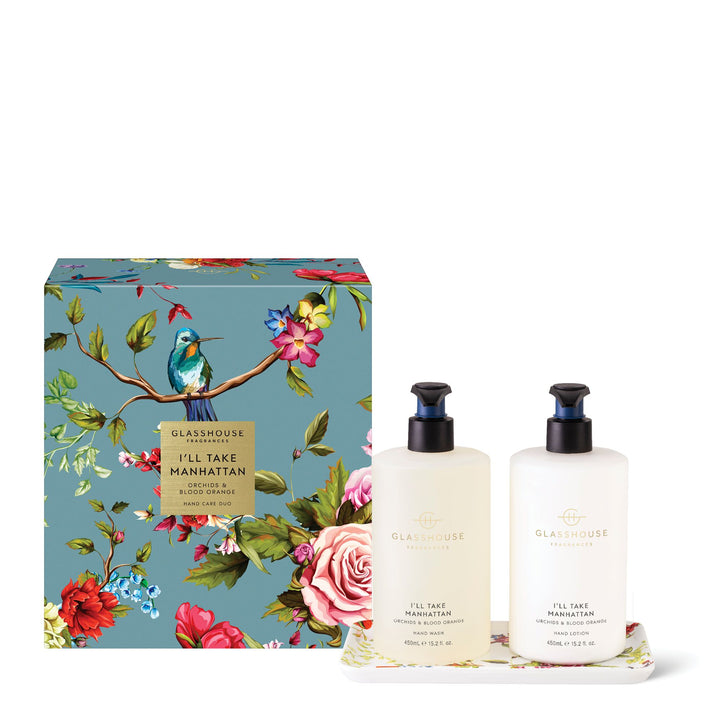 Glasshouse Fragrances 450ml Hand Lotion & 450ml Hand Wash Hand Care Duo Gift Set Ill Take Manhattan Mothers Day