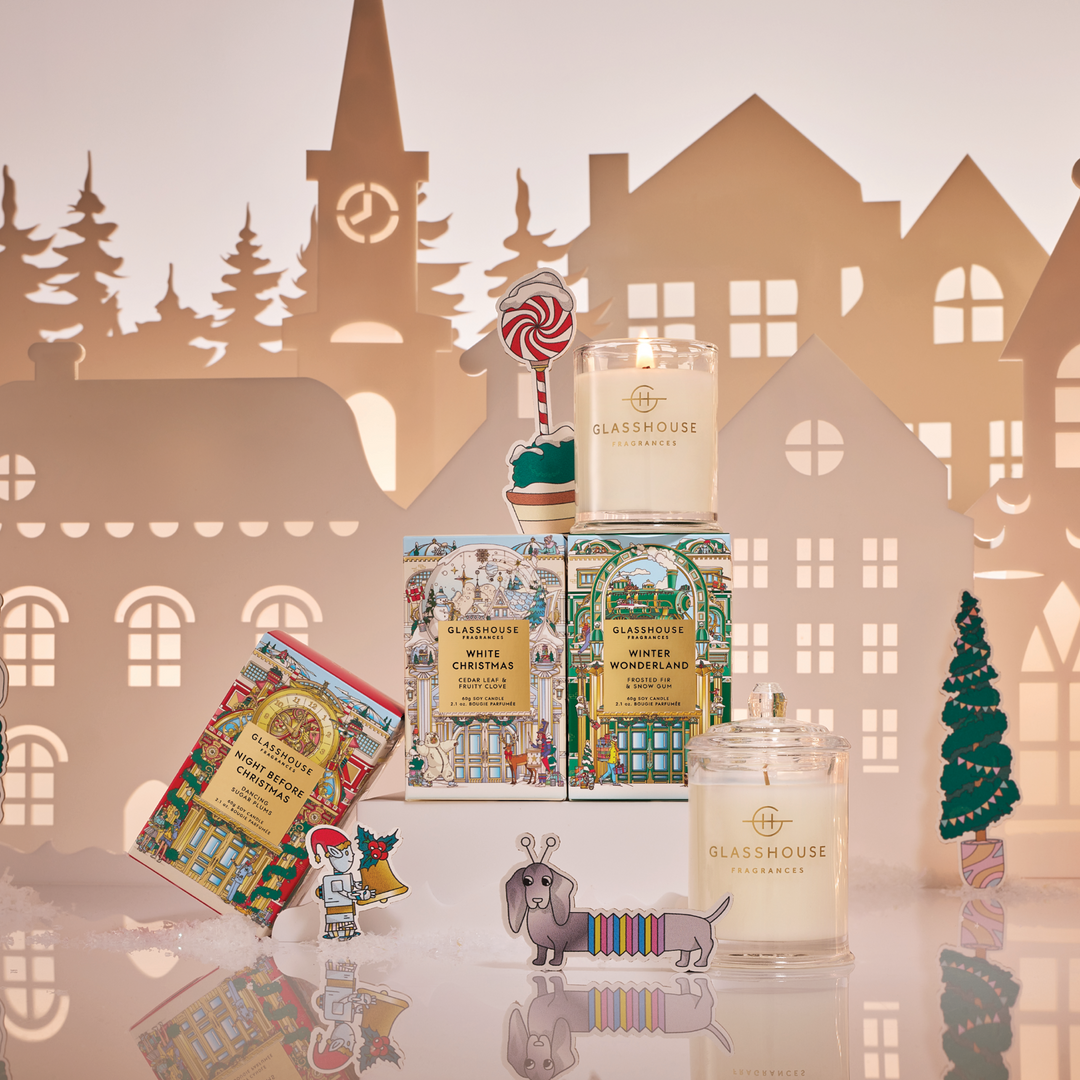 Glasshouse 3x60g Candle Trio - Winter Wonderland, Night Before Christmas, White Christmas