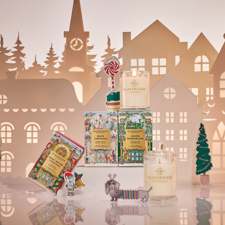Glasshouse 3x60g Candle Trio - Winter Wonderland, Night Before Christmas, White Christmas