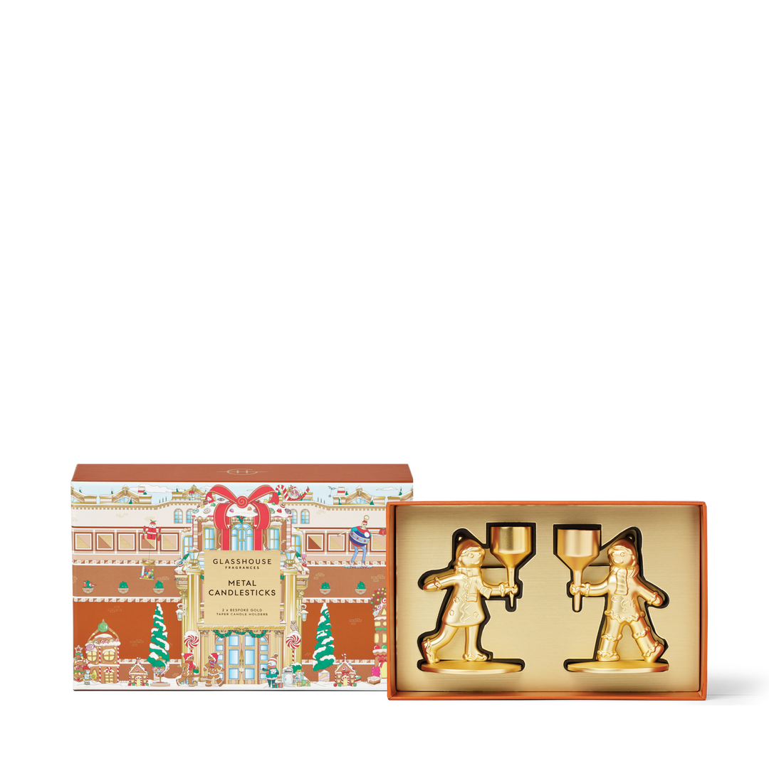 Glasshouse Metal Candlestick - Set of 2