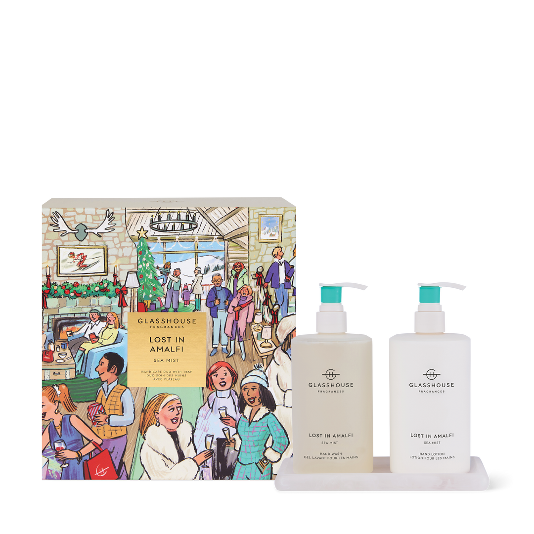 Glasshouse Fragrances 450ml Hand Lotion &amp; 450ml Hand Wash - Hand Care Duo Set - Christmas - Lost In Amalfi