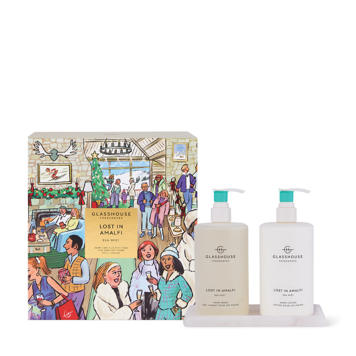 Glasshouse Fragrances 450ml Hand Lotion &amp; 450ml Hand Wash - Hand Care Duo Set - Christmas - Lost In Amalfi