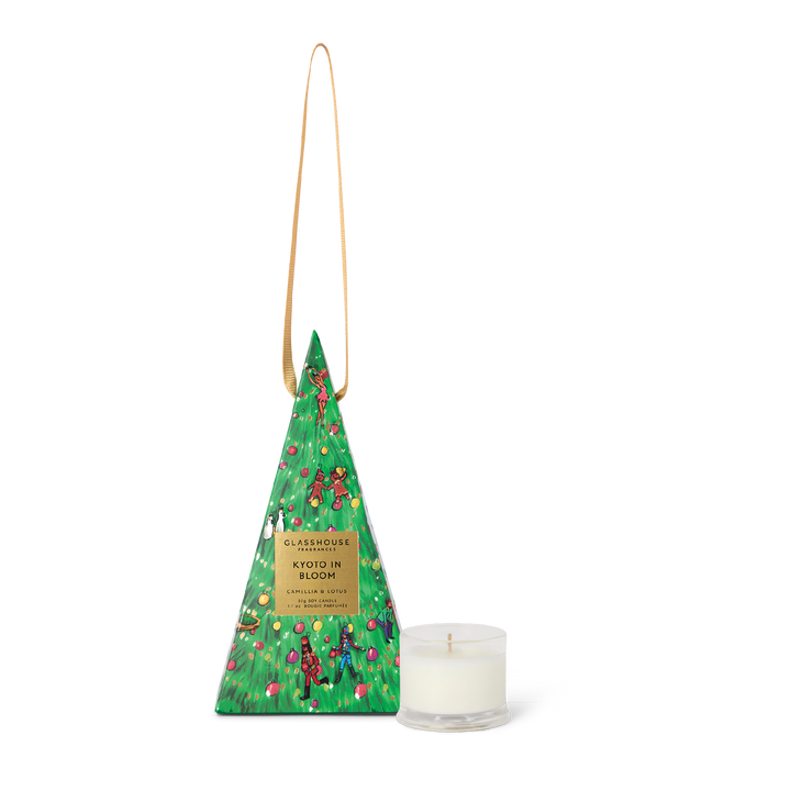 Glasshouse Fragrances 30g Christmas Bauble Candle - Kyoto In Bloom