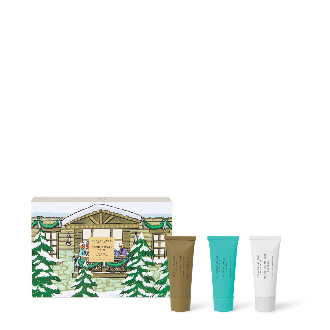 Glasshouse Fragrances 3x 30ml Hand Cream Trio - Christmas - Kyoto, Amalfi, Marseille