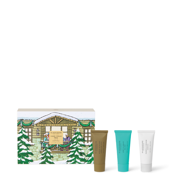 Glasshouse Fragrances 3x 30ml Hand Cream Trio - Christmas - Kyoto, Amalfi, Marseille