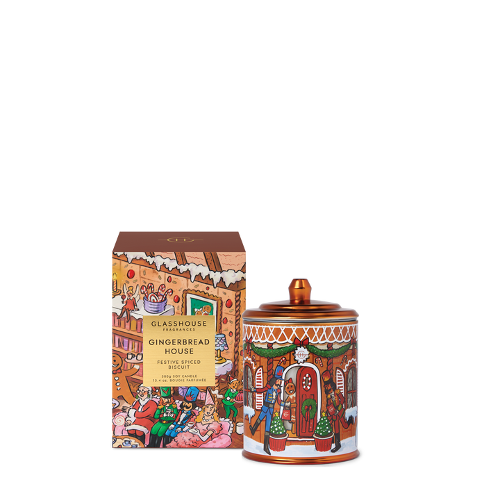 Glasshouse Fragrances 380g Candle - Christmas - Gingerbread House