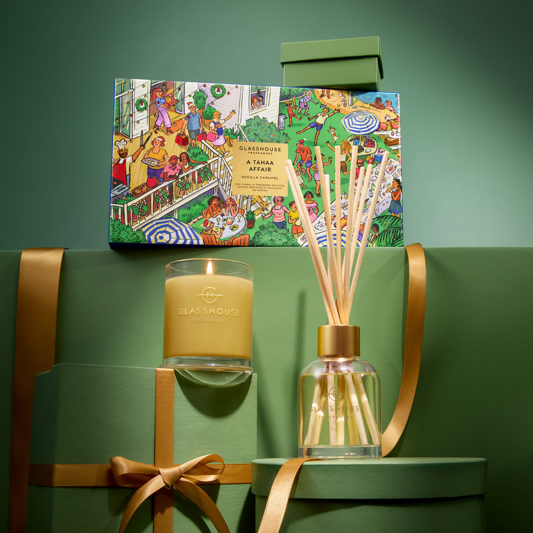 Glasshouse Fragrances 200g Candle, 150ml Diffuser Gift Set - Christmas - A Tahaa Affair