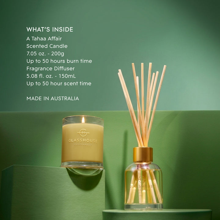 Glasshouse Fragrances 200g Candle, 150ml Diffuser Gift Set - Christmas - A Tahaa Affair