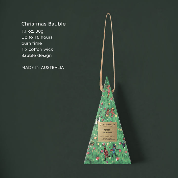 Glasshouse Fragrances 30g Christmas Bauble Candle - Kyoto In Bloom