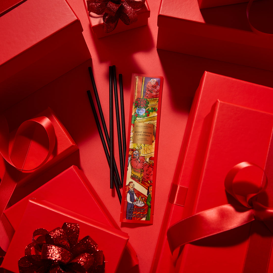 Glasshouse Fragrances 5 Replacement Scent Stems - Christmas - Night Before Christmas