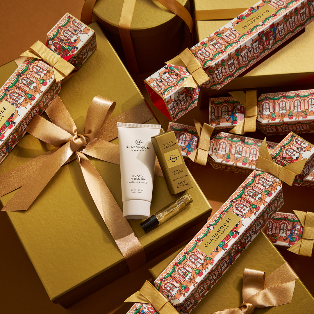 Glasshouse Fragrances 1x5ml EDP &amp; 1x50ml Body Lotion - Christmas Bon Bon - Kyoto In Bloom