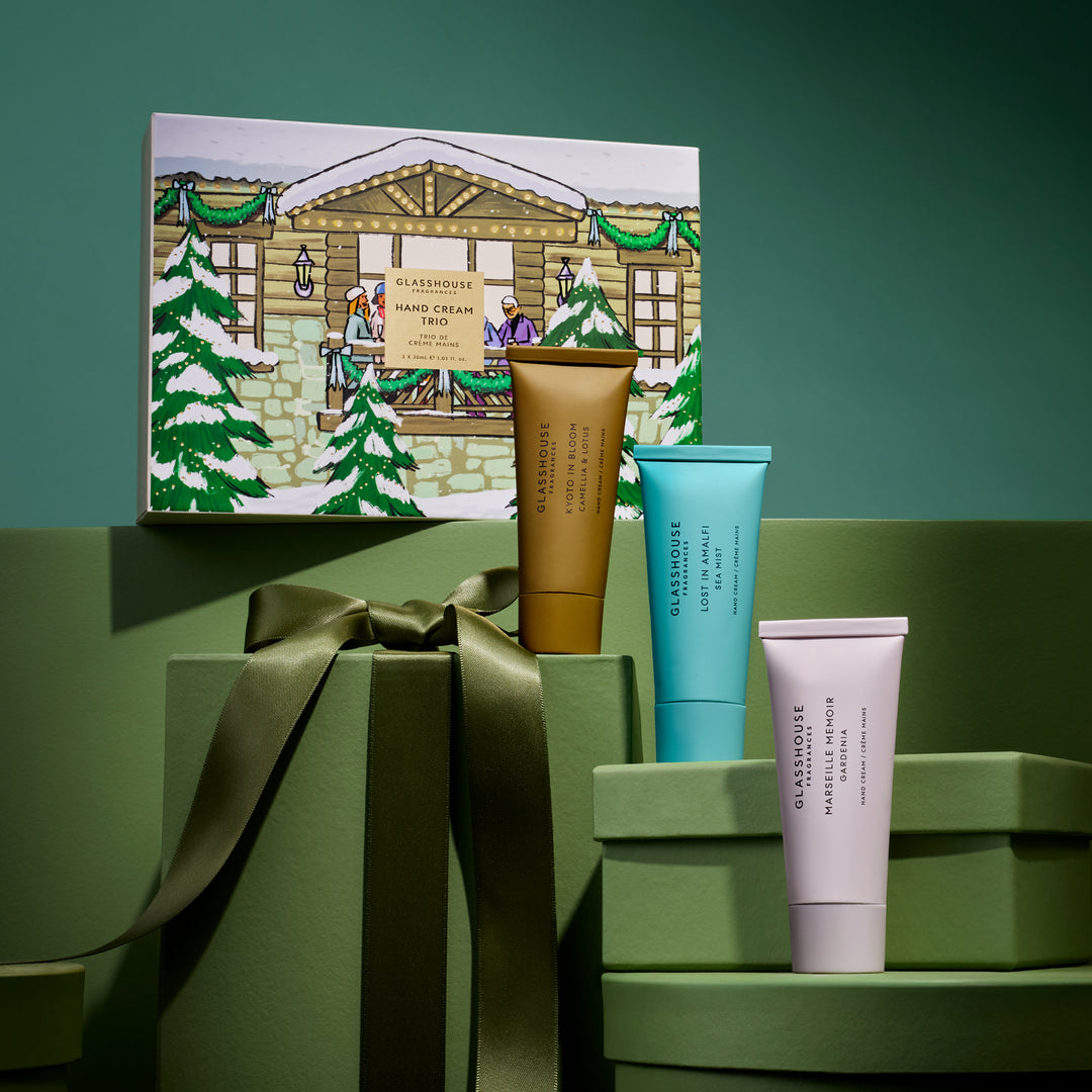 Glasshouse Fragrances 3x 30ml Hand Cream Trio - Christmas - Kyoto, Amalfi, Marseille