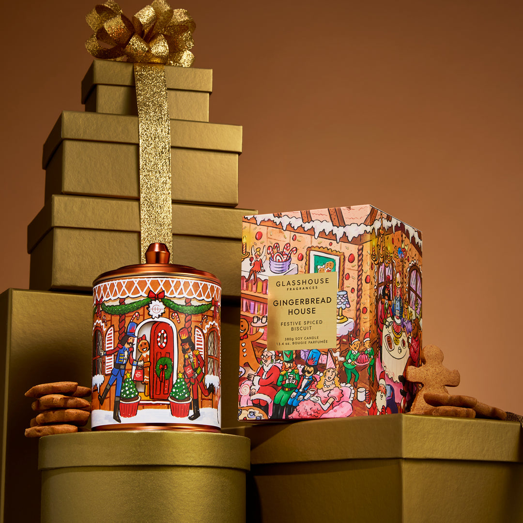 Glasshouse Fragrances 380g Candle - Christmas - Gingerbread House