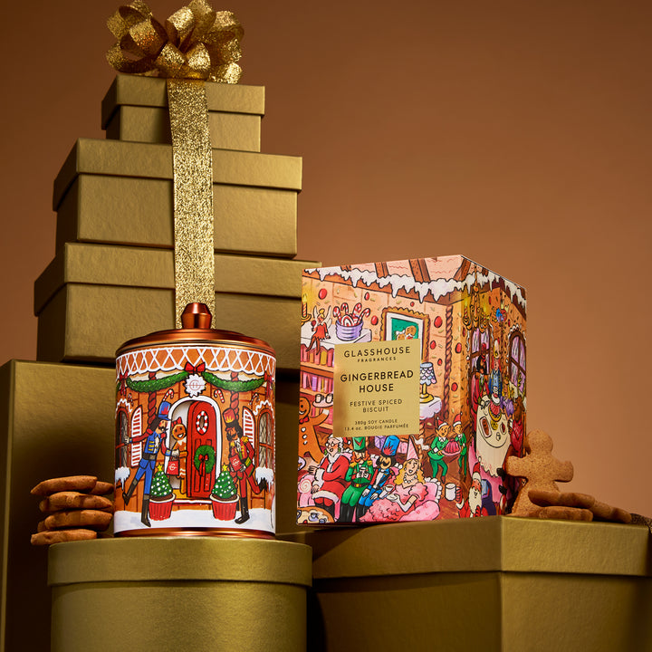 Glasshouse Fragrances 380g Candle - Christmas - Gingerbread House