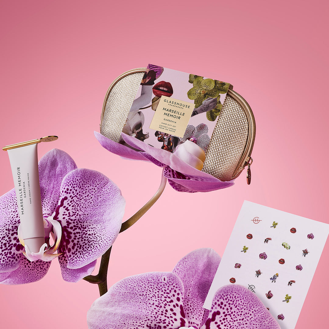 Glasshouse Fragrances 75ml Hand Cream, Hand Cream Key, Nail Stickers, Bag Hand Gift Set Marseille Memoir