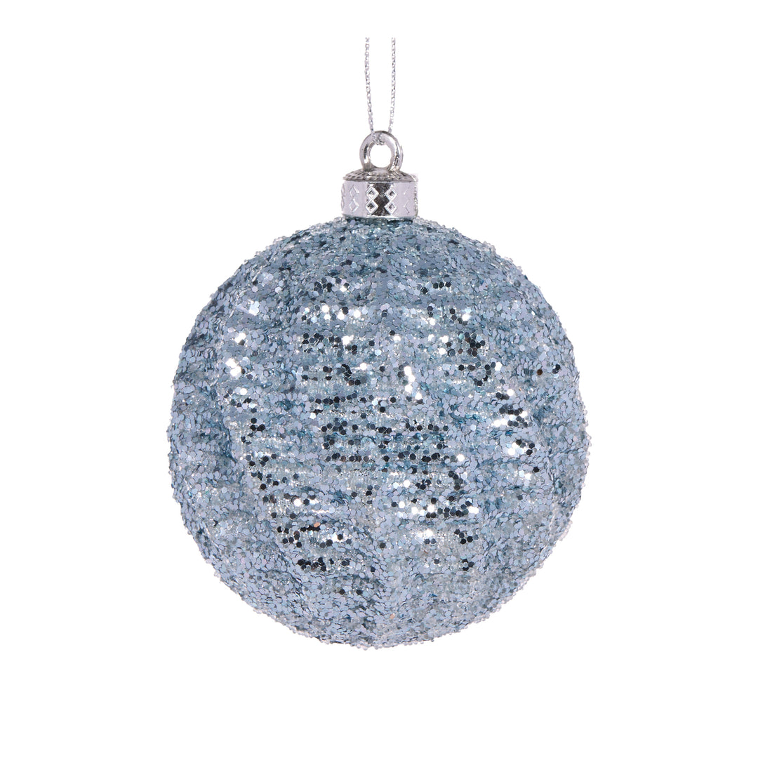 Light Blue Lantern Swirl Bauble 8cm D Polyfoam