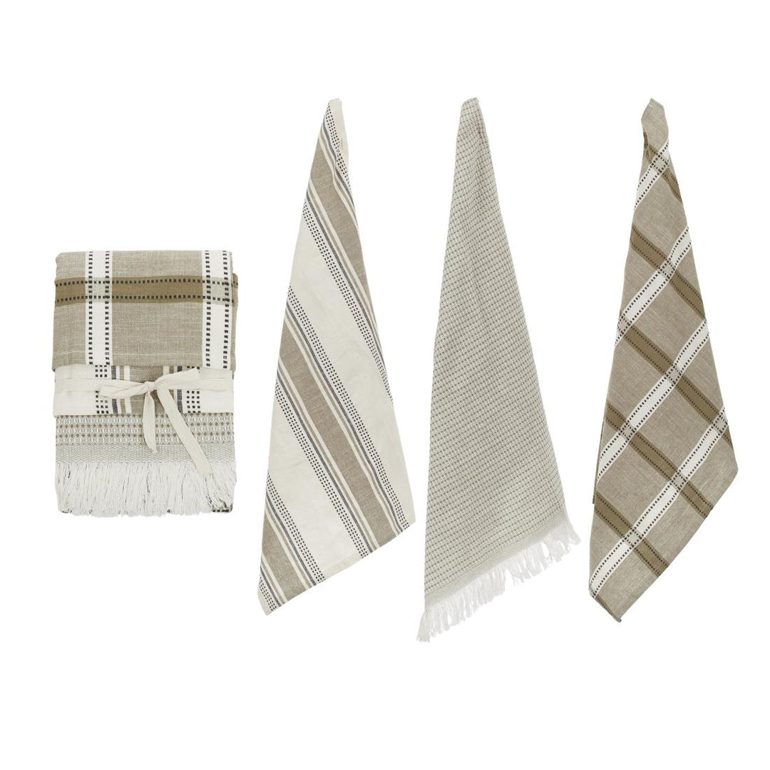 Maye S/3 Cotton Tea Towels 50x70cm Olive