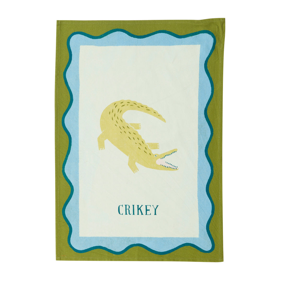 Crikey Cotton Tea Towel 50x70cm Green