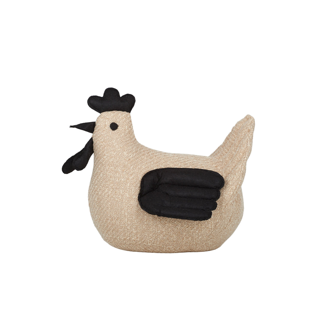 Schnitz Chicken Door Stop 26x21x23cm Nat