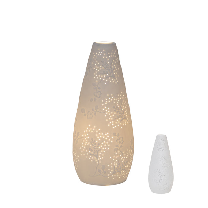 Cara Sml Porcelain Bisque Teardrop Lamp 12.5x12.5x28cm
