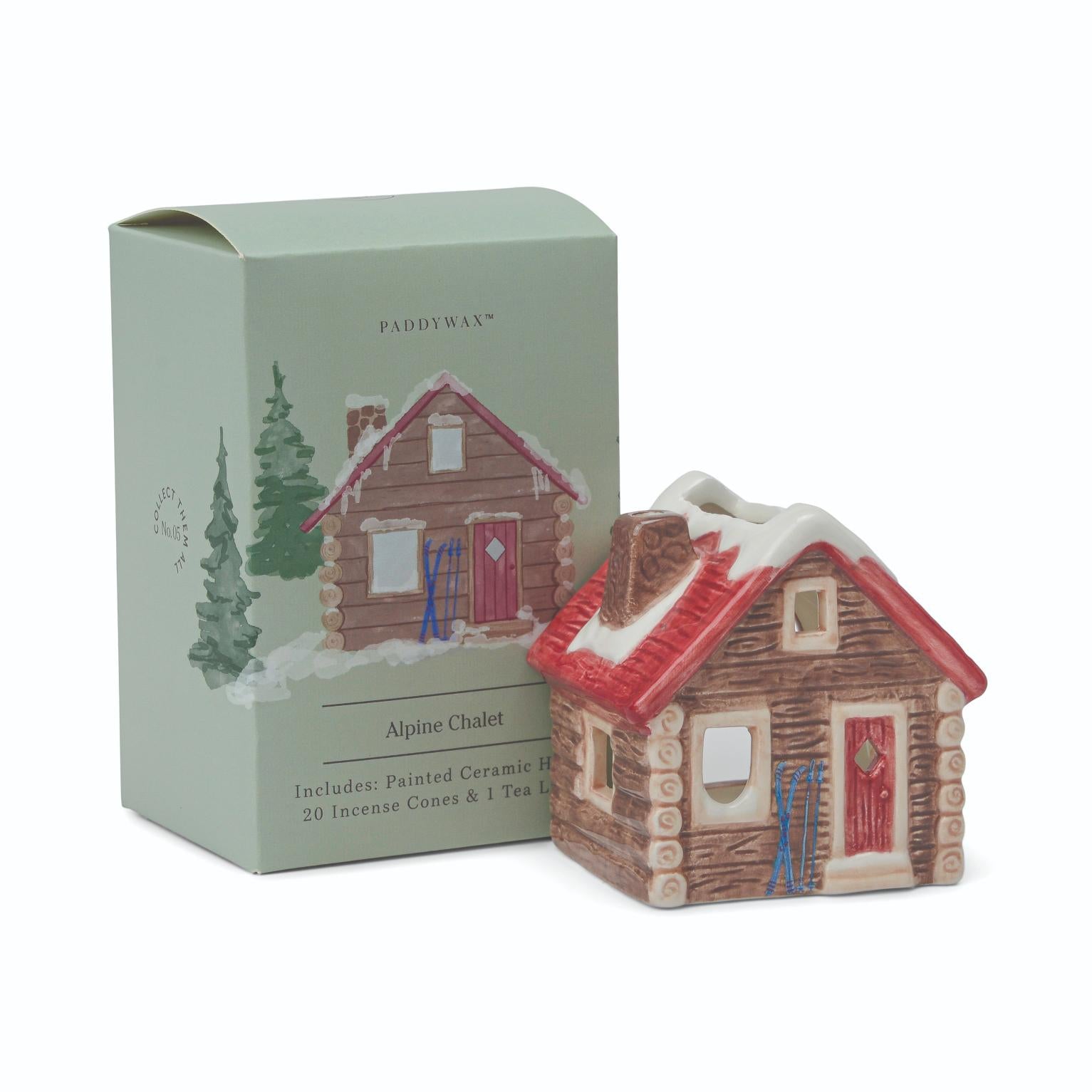 Alpine Chalet Style Incense & Tea Light Holder Ceramic House Habitania