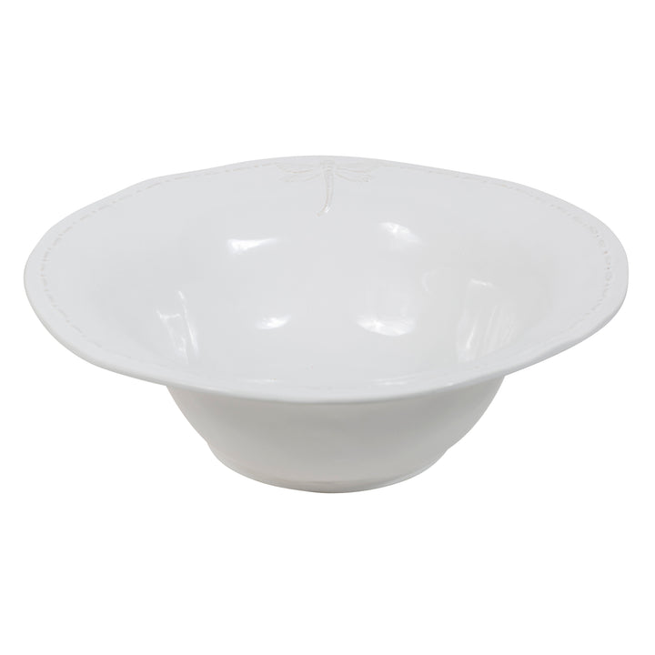 Dragonfly White Salad Bowl Large