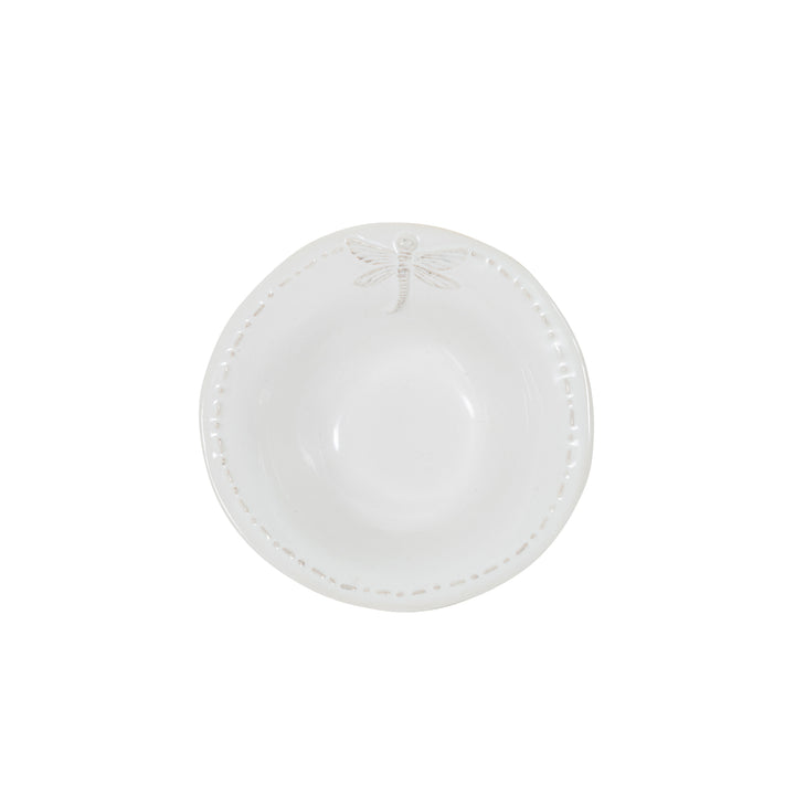 Dragonfly White Salt Bowl