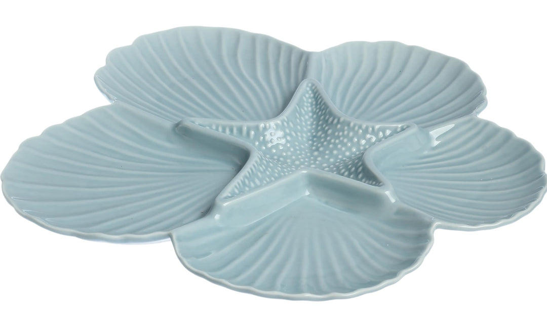 Starfish Divi Plate 32cm Blue