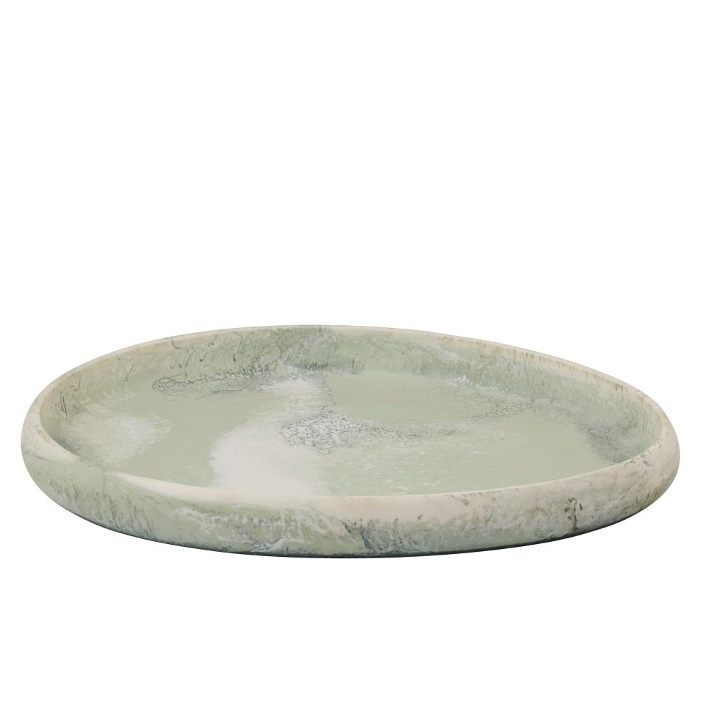 Wesley Pebble Tray Lge 43x50cm Sage Resin